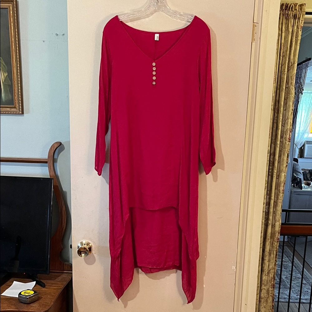 Elegant High Low Red Dress
